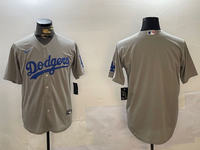 Men Los Angeles Dodgers Blank Grey Game 2024 Nike MLB Jersey style 1216